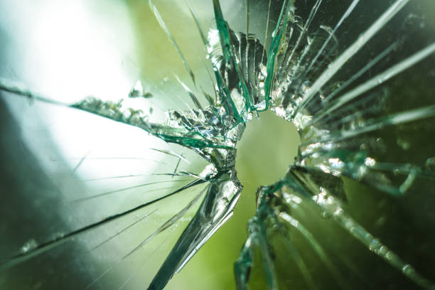 bullet hole in the glass