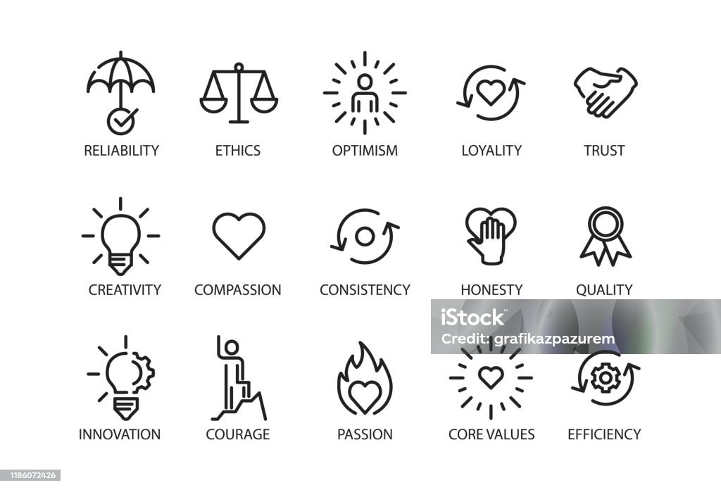 Ilustración de Icono De Conjunto De Valores Principales y más Vectores Libres de Derechos de Ícono - Ícono, Honestidad, Dilema moral - iStock Ilustración de Icono De Conjunto De Valores Principales y más Vectores Libres de Derechos de Ícono - Ícono, Honestidad, Dilema moral - iStock