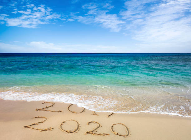 istock New year 2020 replacing 2019 on beach 1186074307