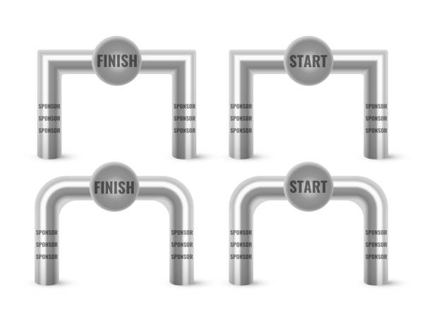 インフレータブルアーチセット分離ベクトル。スポンサー広告のための場所。アーチウェイ、スポーツイベントに適しています。マラソンレーシングコンセプト。ベクトルイラストレーショ� - double ended点のイラスト素材／クリップアート素材／マンガ素材／アイコン素材
