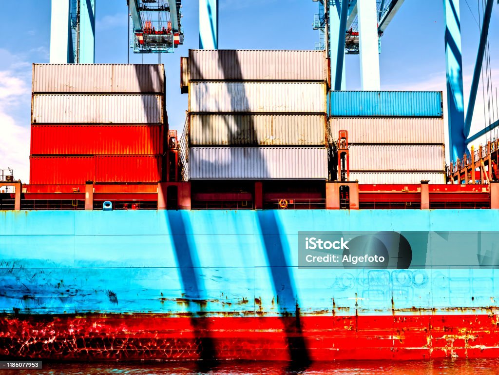 Box Container Vessel Cargo Boxes On Container Ship Stock Photo - Download Image Now - Box ...