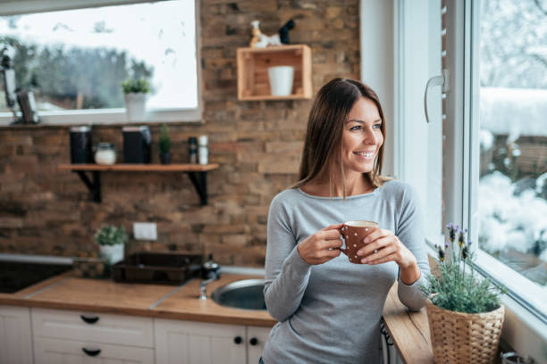 istock Enjoying morning coffee at home. 1186078756