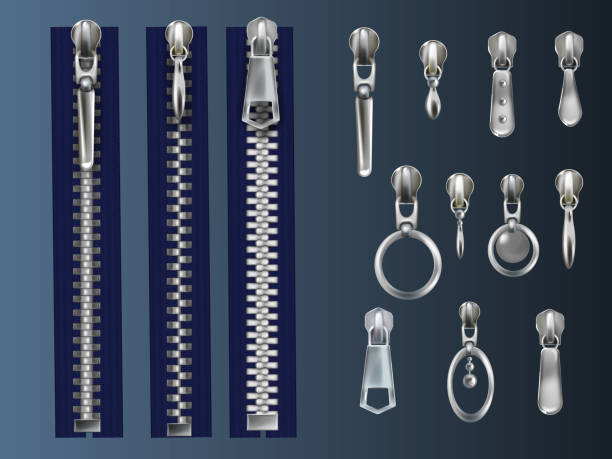Zipper Fasteners And Pullers Realistic Vectors Set Stock Illustration -  Download Image Now - Pulling, Zipper, Bag - iStock