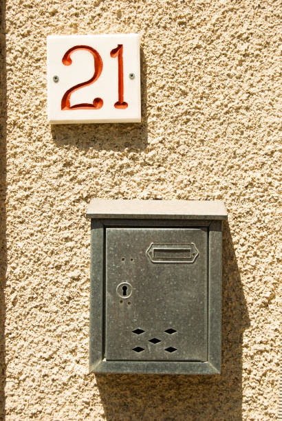 istock Traditional iron retro postbox for letters 1186080445