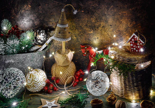 istock Christmas holiday decoration with shining star 1186080639