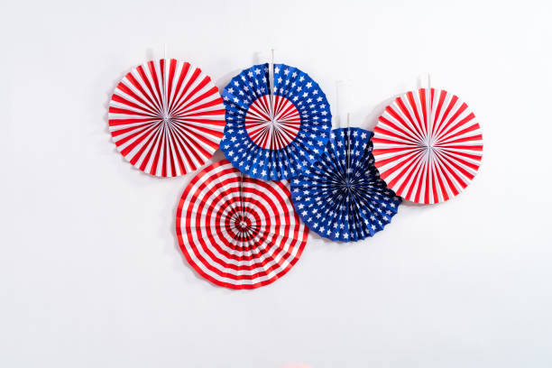 istock Red, white, and blue paper fans 1186083722