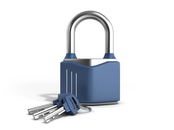 istock steel clasic lock with keys 3d render on white 1186084691