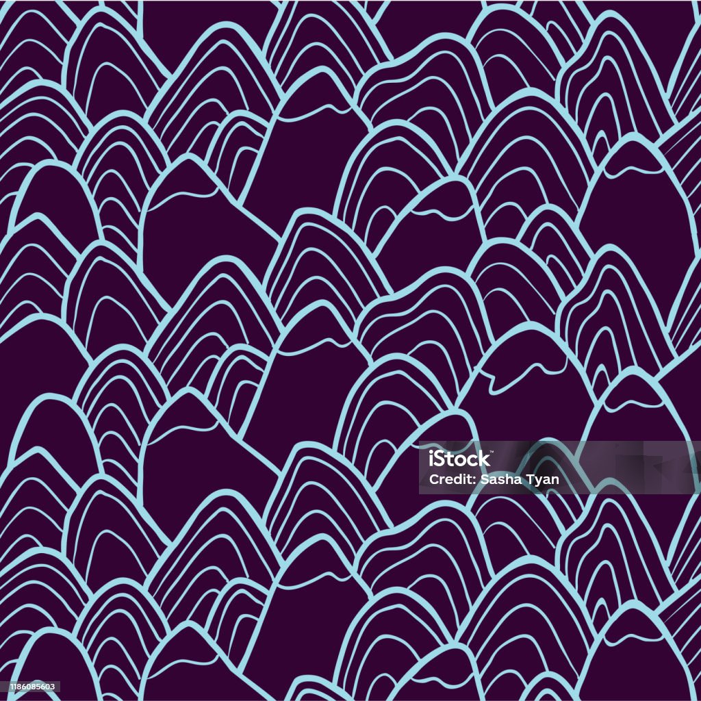 Mountain Pattern Vector Mountains Pattern Vector Seamless Pattern With Hills Lakes And Peaks ...