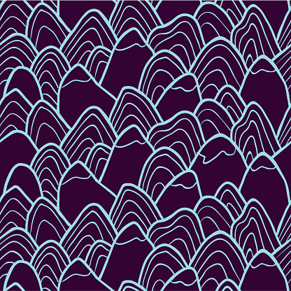Mountains Pattern Vector Seamless Pattern With Hills Lakes And Peaks ...