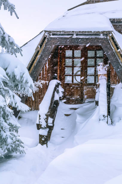istock House entrance with heavy snow during snowfall 1186088203