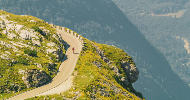 istock View of biker high mountains 1186088238