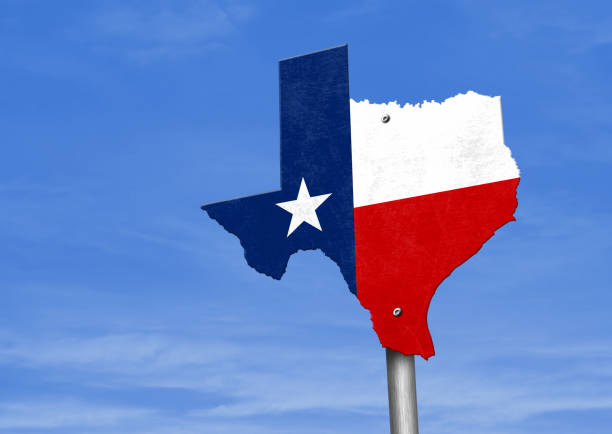 istock Road sign with the map of Texas 1186090973