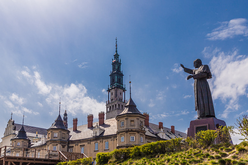 Statue of Polish pope John Paul 11 at The Jasna Gora Monastery in Czestochowa Poland