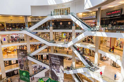 Luala Lumpur malaysia. March 16 2019. A view of the interior of the Pavilion shopping mall in Kuala Lumpur in Malaysia