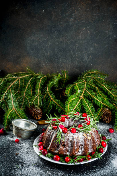 istock Dark chocolate gingerbread christmas bundt cake 1186092832