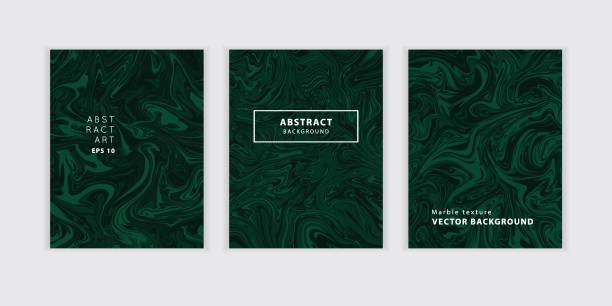 Marble abstract art background vector Marble art patterns set. Modern liquid textures.Abstract background template. Good for design covers, presentation, invitation, flyers, posters, business cards and 
social media.Green Malachite malachite stock illustrations