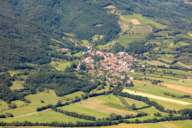 istock Landscape with village. 1186093726