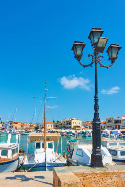 istock Port and seafront in Aegina town 1186093729