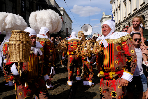 Performers dressed as a \