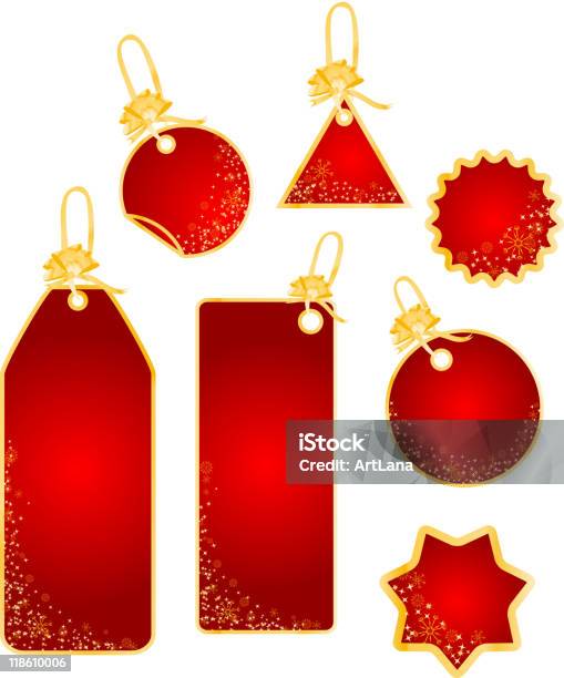 Etiquetas De Natal Com Flocos De Neve Design - Arte vetorial de stock e mais imagens de Etiqueta - Mensagem - Etiqueta - Mensagem, Prenda de Natal, Abstrato