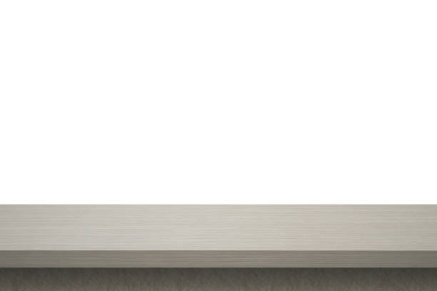 istock Empty top wood table isolated on white background used for display or montage your products 1186100622