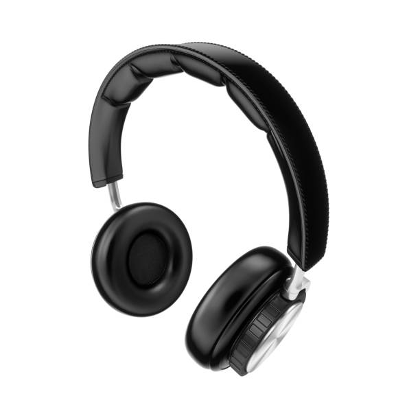 istock 3D Rendering Black headphones isolated on white background 1186101974