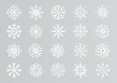 Paper cut snowflakes. White 3D Christmas design templates for decoration and greeting cards. Vector isolated paper snow set