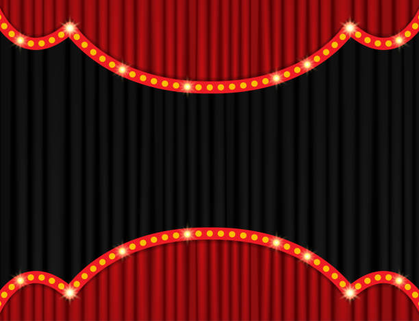 istock Background with black and red curtain. Design for presentation, concert, show 1186105870