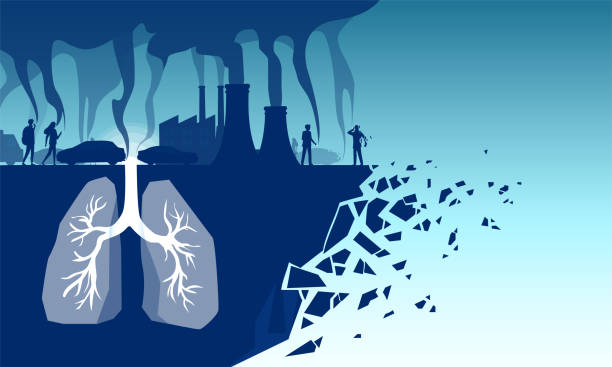 ilustraciones, imágenes clip art, dibujos animados e iconos de stock de vector de pulmones humanos que inhalan contaminantes tóxicos, toxinas industriales, humo de cigarrillos y emisiones de automóviles - nitric oxide