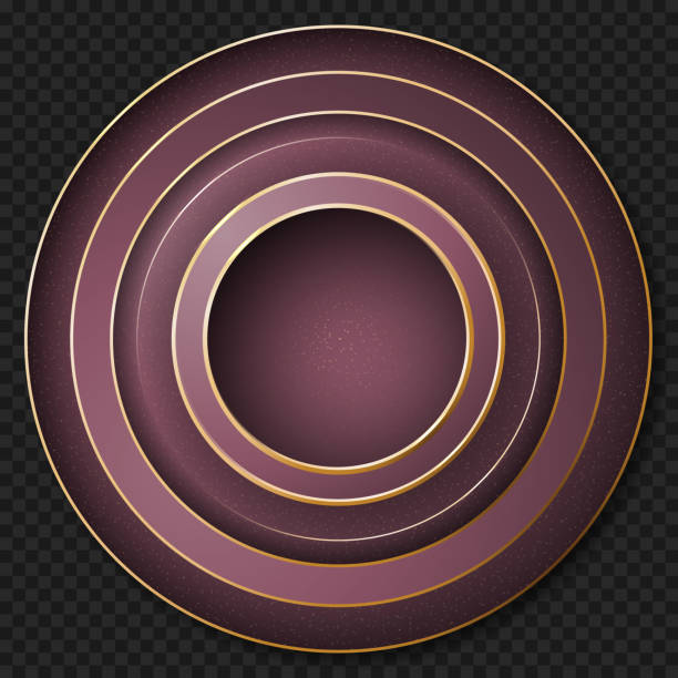 ゴールド オン パープル - purple circle frame design点のイラスト素材／クリップアート素材／マンガ素材／アイコン素材