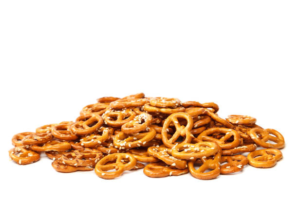 istock Crispy salty pretzel cookies isolated on a white background 1186112568