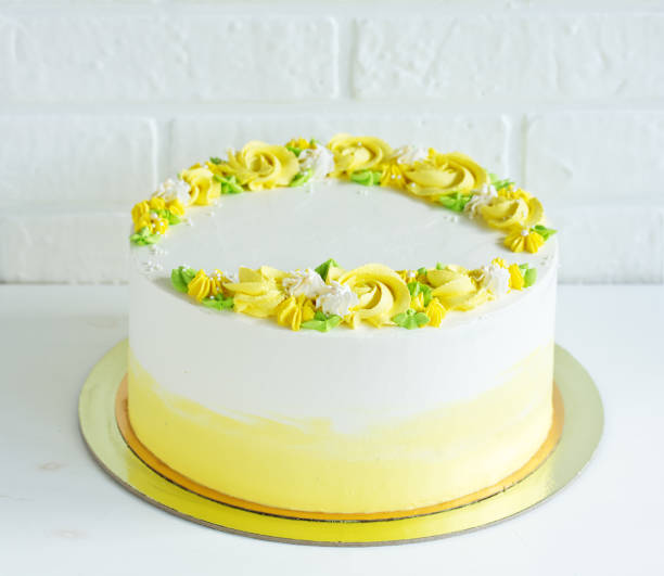 istock Sponge cake for his birthday on a black background. 1186114301