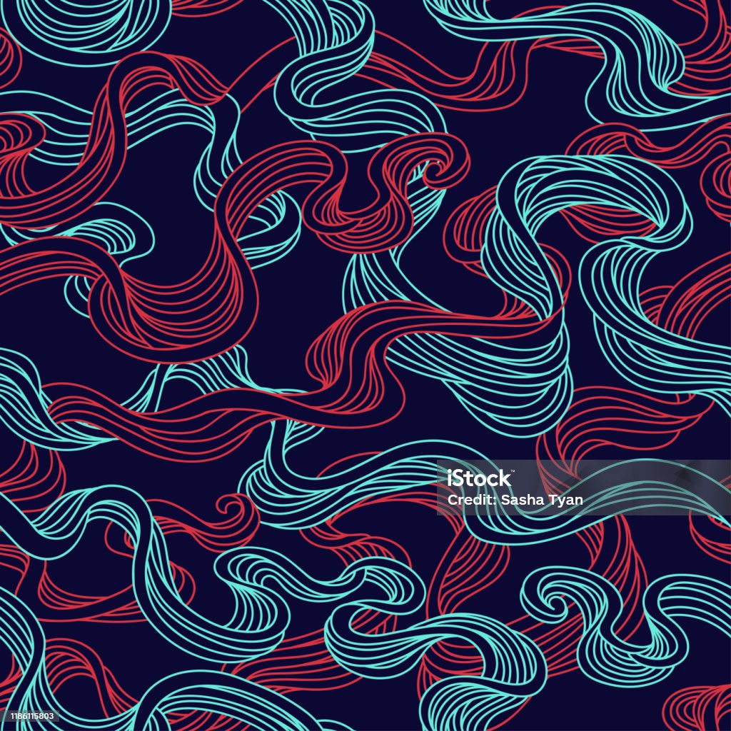 Wind Stream Patterns Pattern Abstract Seamless Pattern Vector Illustration With Sea Stream Linear ...