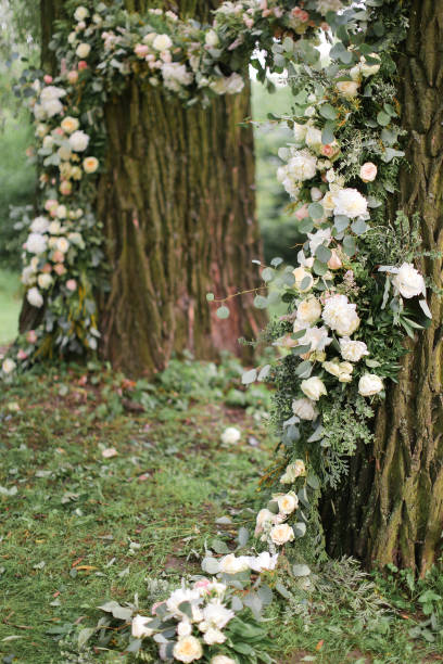 istock Wedding flower arch for photo session 1186119225