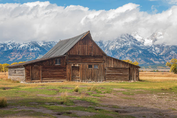 istock Mormon Row Barn Grand Teton in Autumn 1186121464