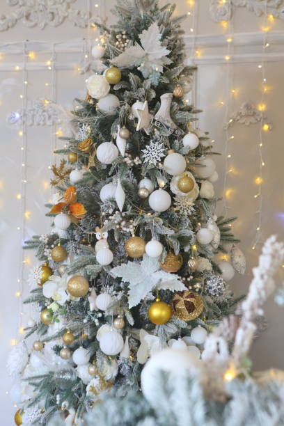 istock Christmas tree with toys, balls and lights 1186123738