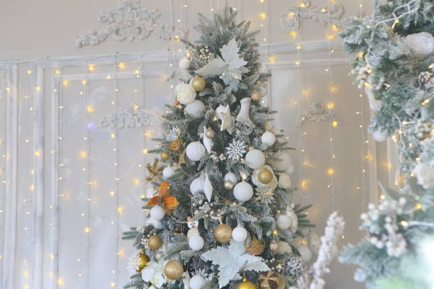 istock Christmas tree with toys, balls and lights 1186123834
