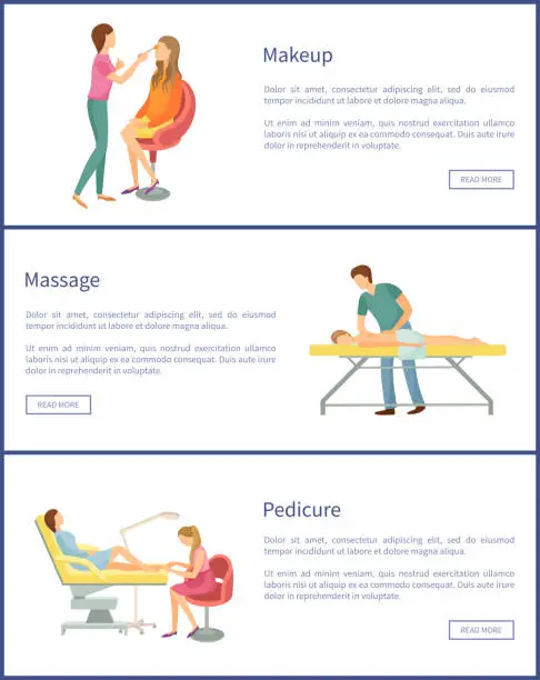 Vector illustration of Pedicure and Pedicurist Visage Posters Vector