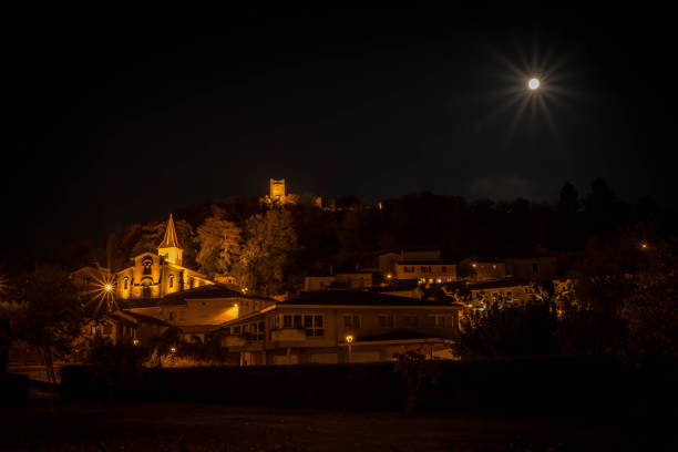 istock Small French village at night ...! 1186125783