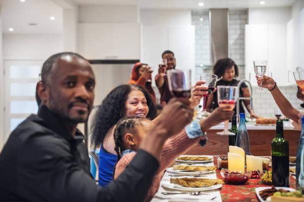 istock Multi-generation ethnic family having Thanksgiving dinner 1186126953