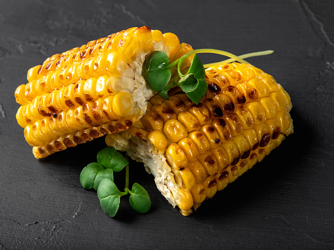 Corn close-up. isolated on a white background.