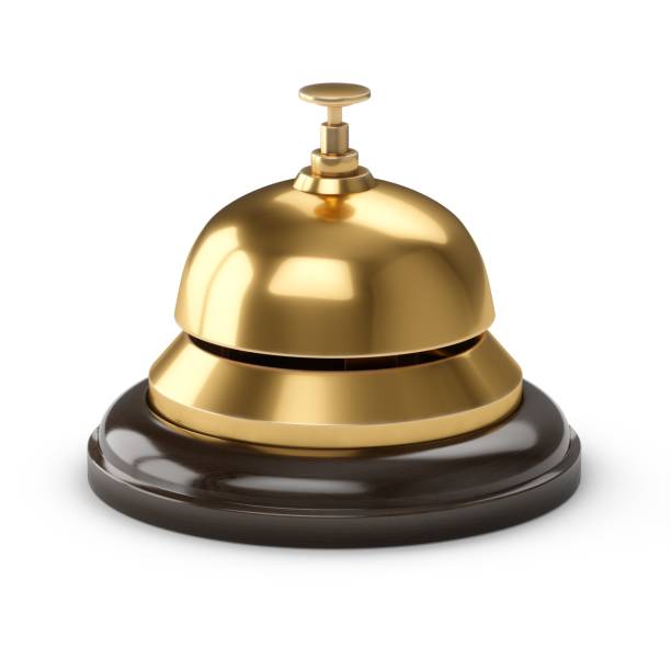 campana di ricezione rendering 3d isolata su bianco - service bell hotel service travel foto e immagini stock