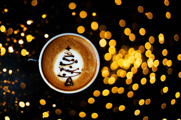 istock Tasty cappuccino with Christmas tree latte art 1186129261