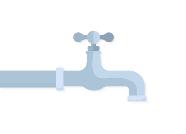 Turn off the water flat icon Turn off the water flat icon bounce off stock illustrations