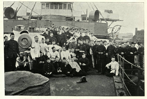 istock British Royal Marines on board HMS Majestic, 1890s, 19th Century 1186134761