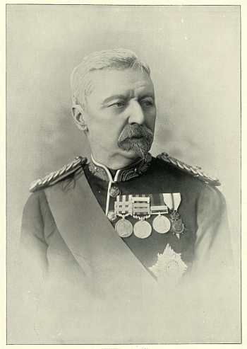 Vintage photograph of General Sir Robert Cunliffe Low GCB (28 January 1838 – 4 August 1911) was a British officer in the British Indian Army.