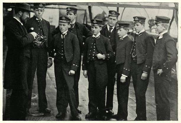 istock Midshipmen and naval cadets learning to use a sextant, 1890s 1186135000