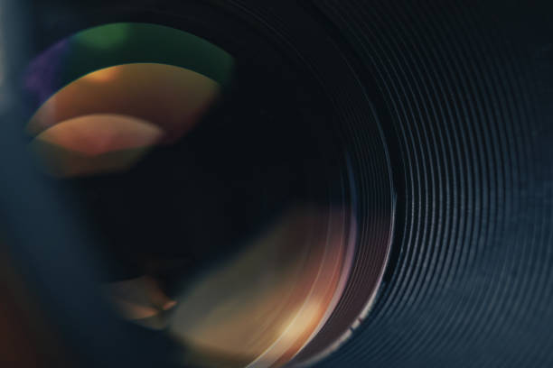 istock Close up Beautiful Camera Lens with reflection  background. Macro view. 1186135009