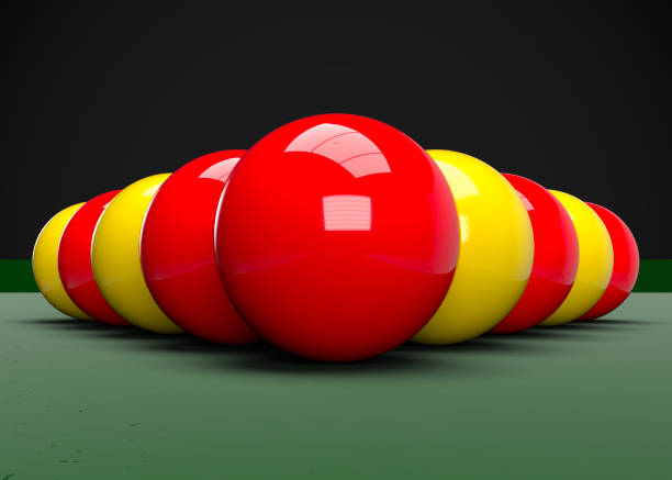 English Pool Billiards Balls Table Set Up 3D Render