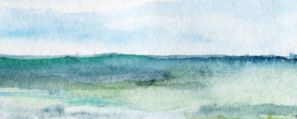 istock Hand Drawn Traditional Watercolor European Panoramic Landscape 1186136147